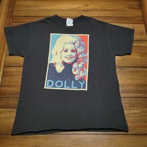 Dolly Parton Youth Black Tee (Delta) - Size Youth Large